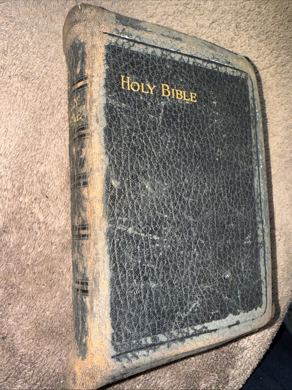 SPCK Holy Bible 1930’s Black Leather Cover VINTAGE Book
